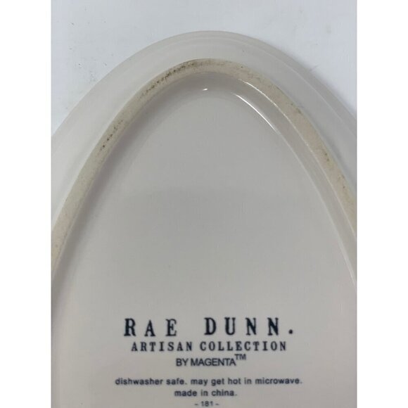 Rae Dunn Easter HOP TO IT Egg Shaped Plate Ceramic Decor Spring Farmhouse LL - Picture 4 of 6